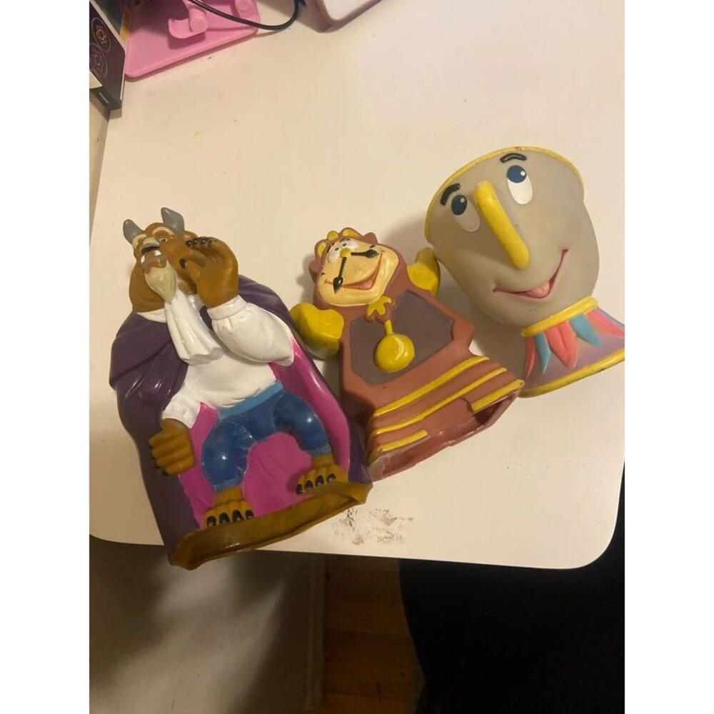Lot of 3 Beauty and the Beast Plastic Toys